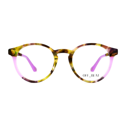 3t optic occhiale donna tondo havana verde e rosa off_beat 03