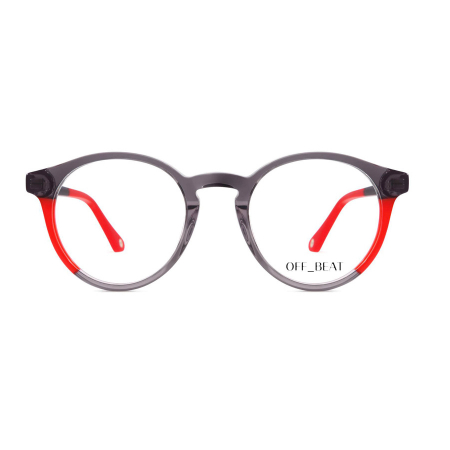 occhiale da vista unisex grigio rosso lucido off_beat 3t optic somma lombardo