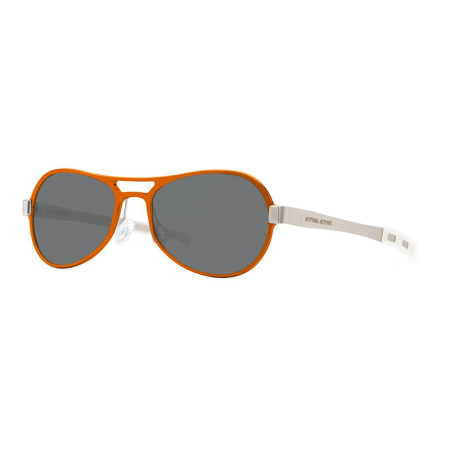 3t optic occhiali sole emblema occhiale goccia unisex frontale arancione aste titanio lente fumo