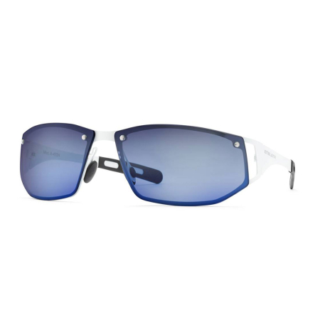 3t optic occhiale sole per moto emblema bianco lente blu specchio